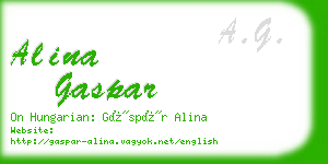 alina gaspar business card